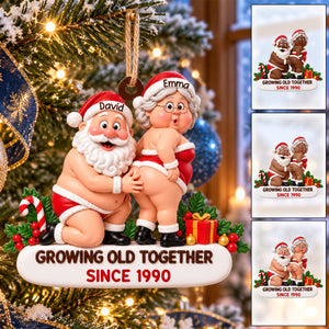 Custom Funny Wooden Ornament - Personalized Anniversary Christmas Wedding Gifts For Husband And Wife