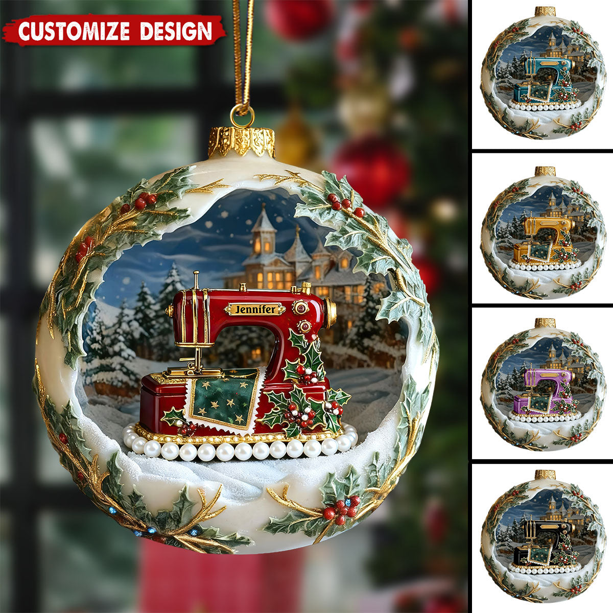 Antique Sewing Machine Ornament - Personalized Gifts For Sewing