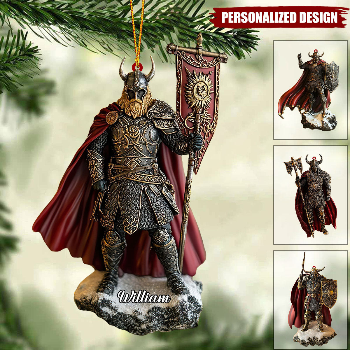 Personalized Viking Knight Acrylic Ornament