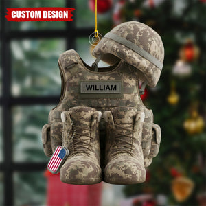 Personalized Military Christmas ornament