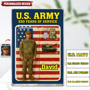 Personalized US Army/Navy/Air Force/Marine Corps/Coast Guard 250th Years Of Service Acrylic Plaque