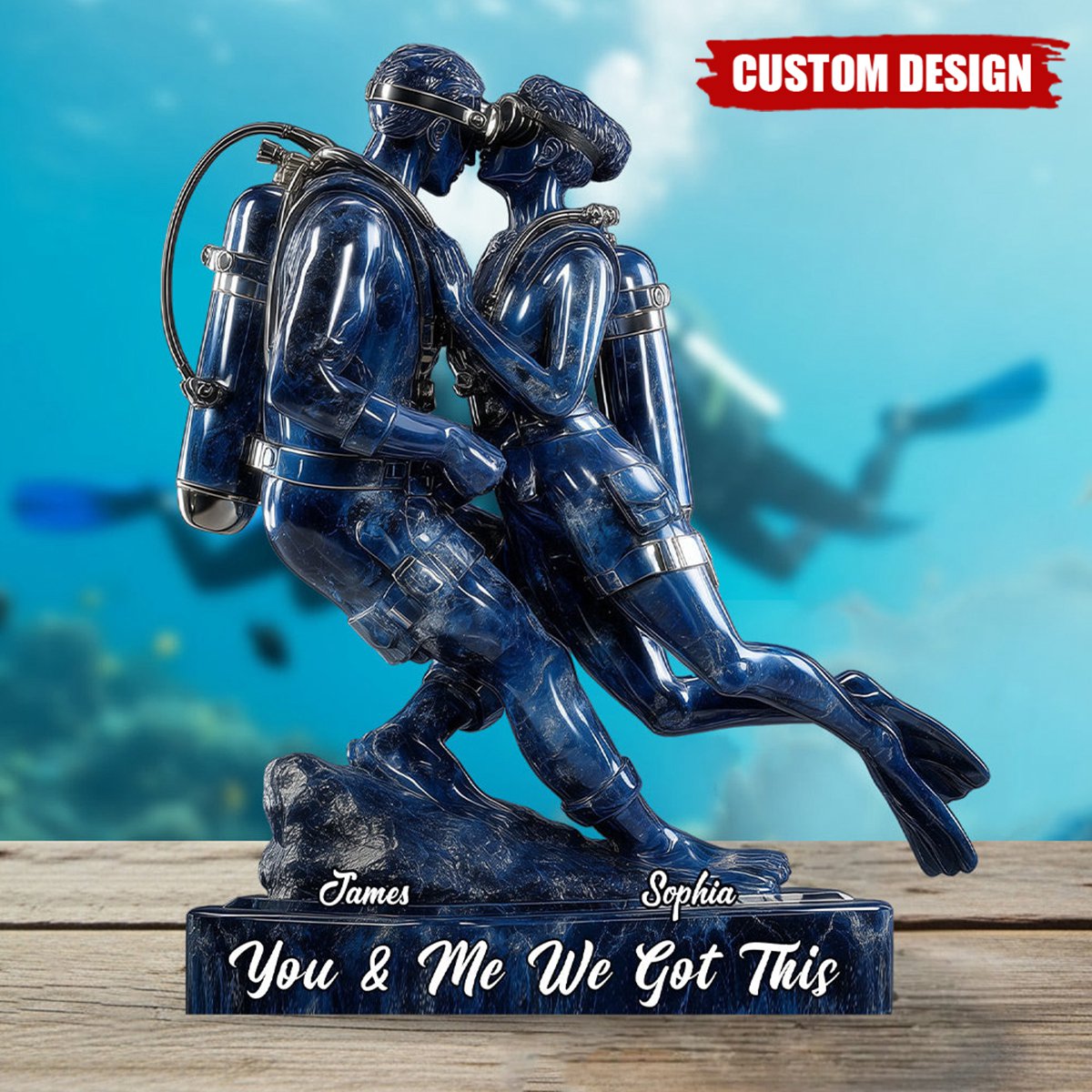 You & Me We Got This - Personalized Scuba Diving Custom Shaped Acrylic Plaque