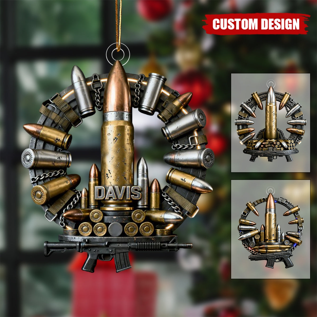 Gun Hallmark Personalized Gun Bullet Ornament - Gift For Amry, Gun Lovers - facamart