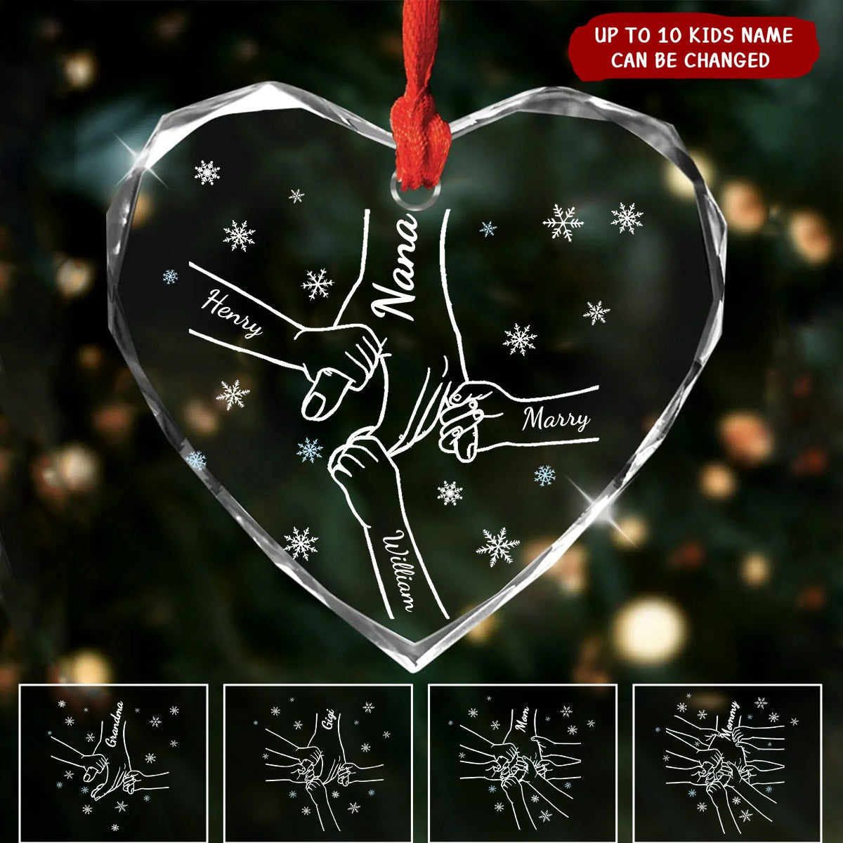 2024 New Release Hold My Hand Hold My Heart-Personalized Ornament-Gift For Mom Grandma