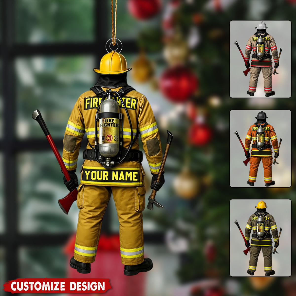 Personalized Firefighter On Duty Christmas Ornament - Gift For Firefighter Fireman New