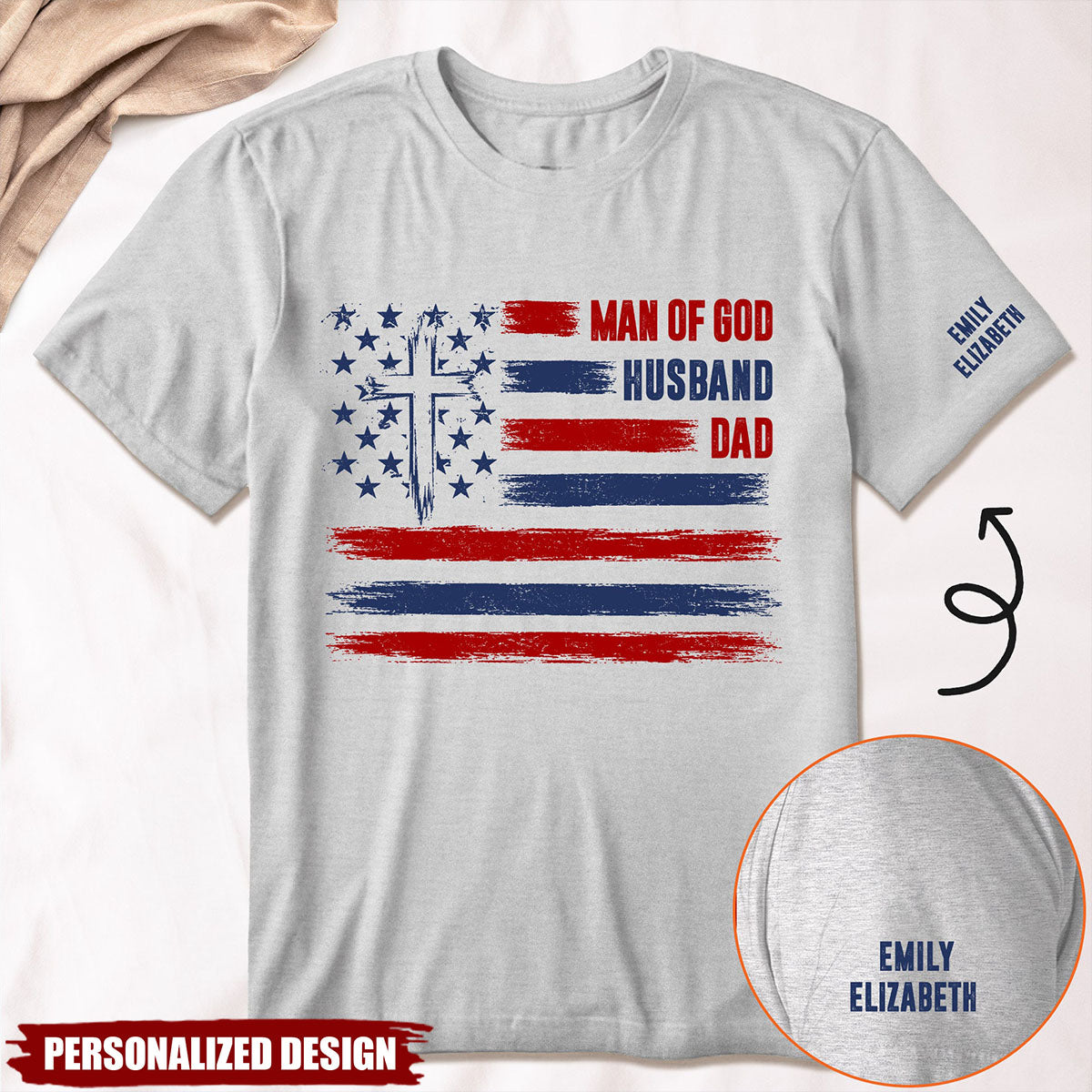 Man Of God, Husband, Dad, Papa-Personalized Shirt-Father's Day Gift