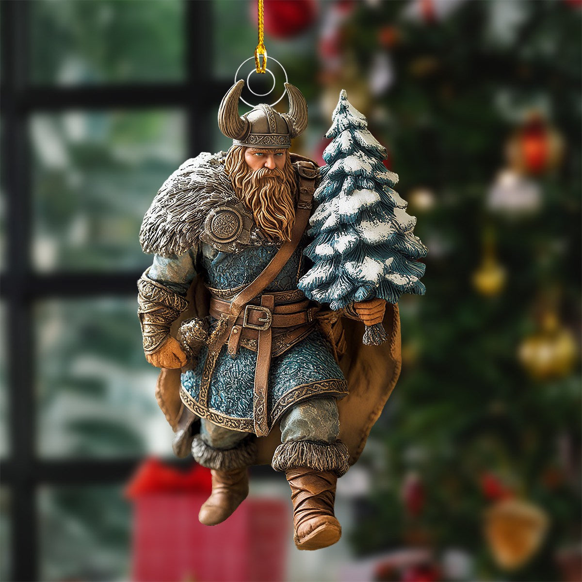Viking Warrior Christmas Ornament - Gift for Dad