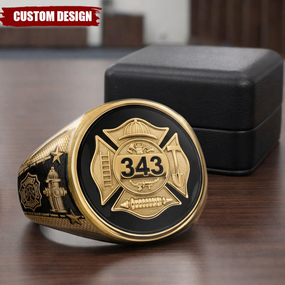 Personalized Strong One Firefighter Signet Ring - Gift For Firefighter ...