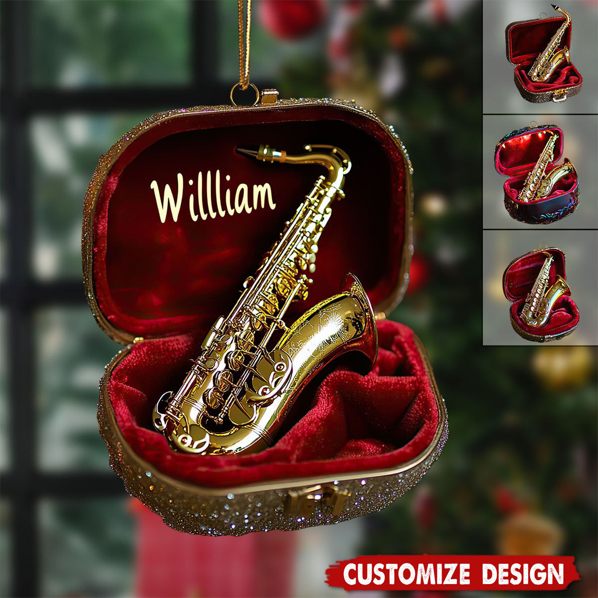 Personalized Saxophone Christmas Ornament - Gift For Musician