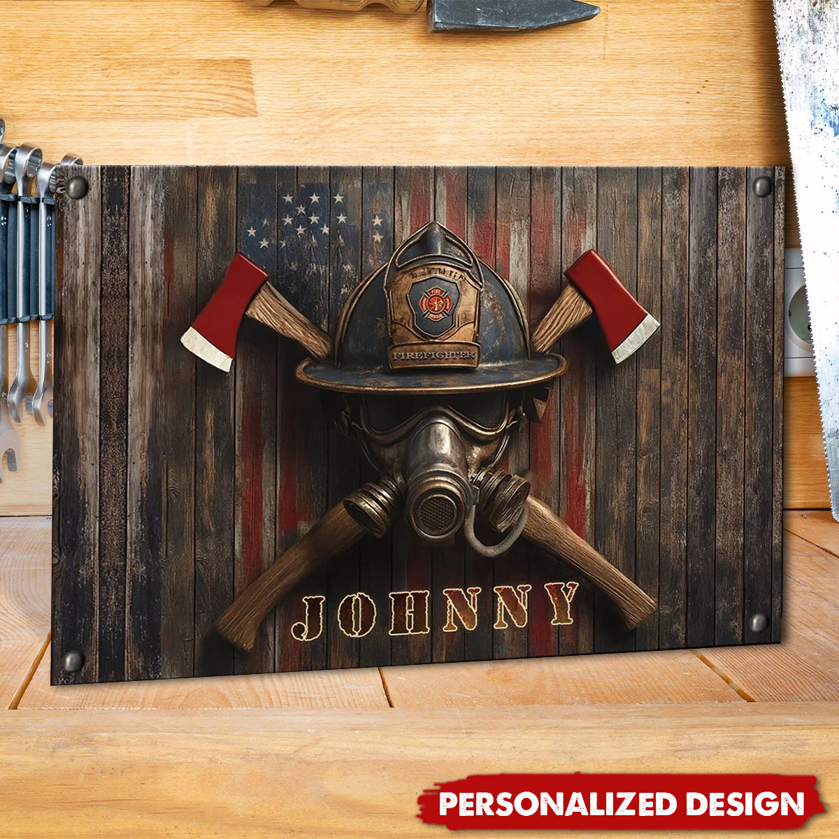 Firefighter's Honor Emblem-Personalized Metal Sign