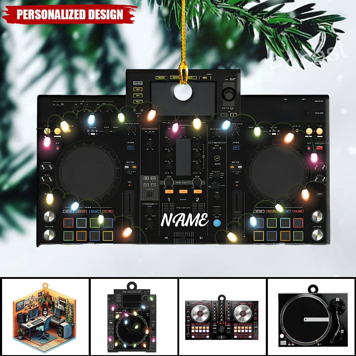 Personalized DJ Mixer Table Christmas Ornament