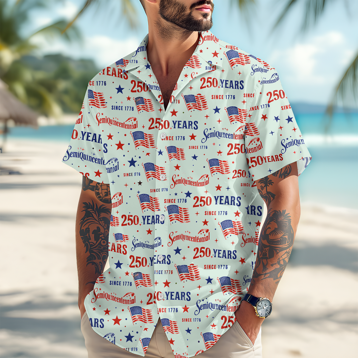 Personalized USA 250th Anniversary Semiquincentennial Hawaii Shirt