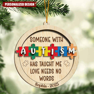 Personalized Autism Awareness Christmas Ornament