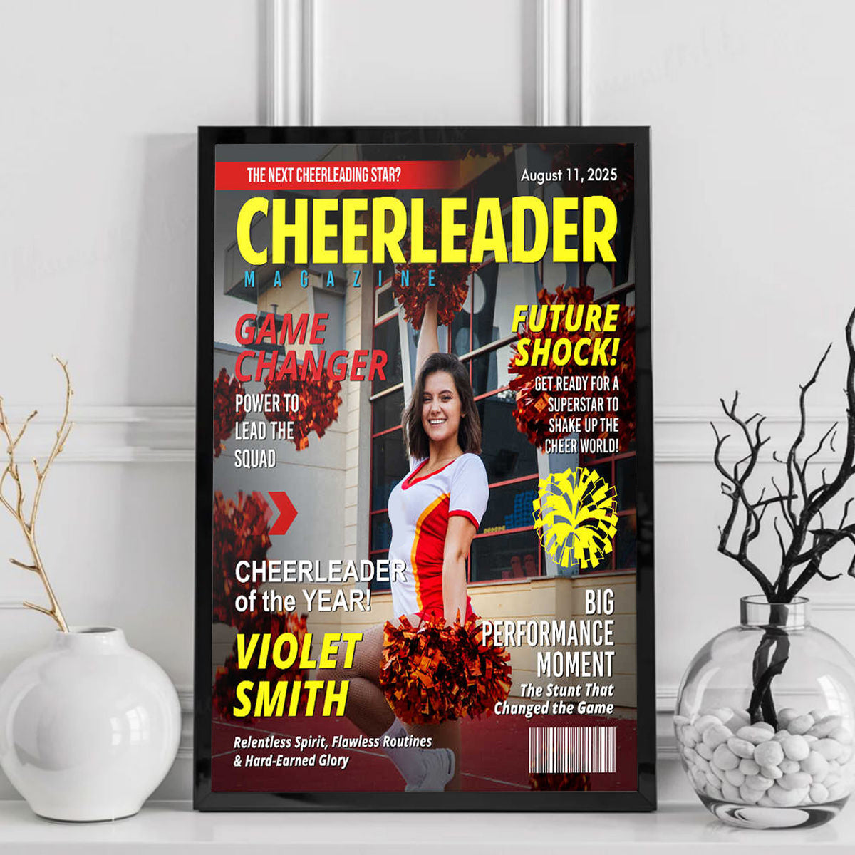 Custom Cheerleader Magazine Cover Poster, Gift For Cheerleader