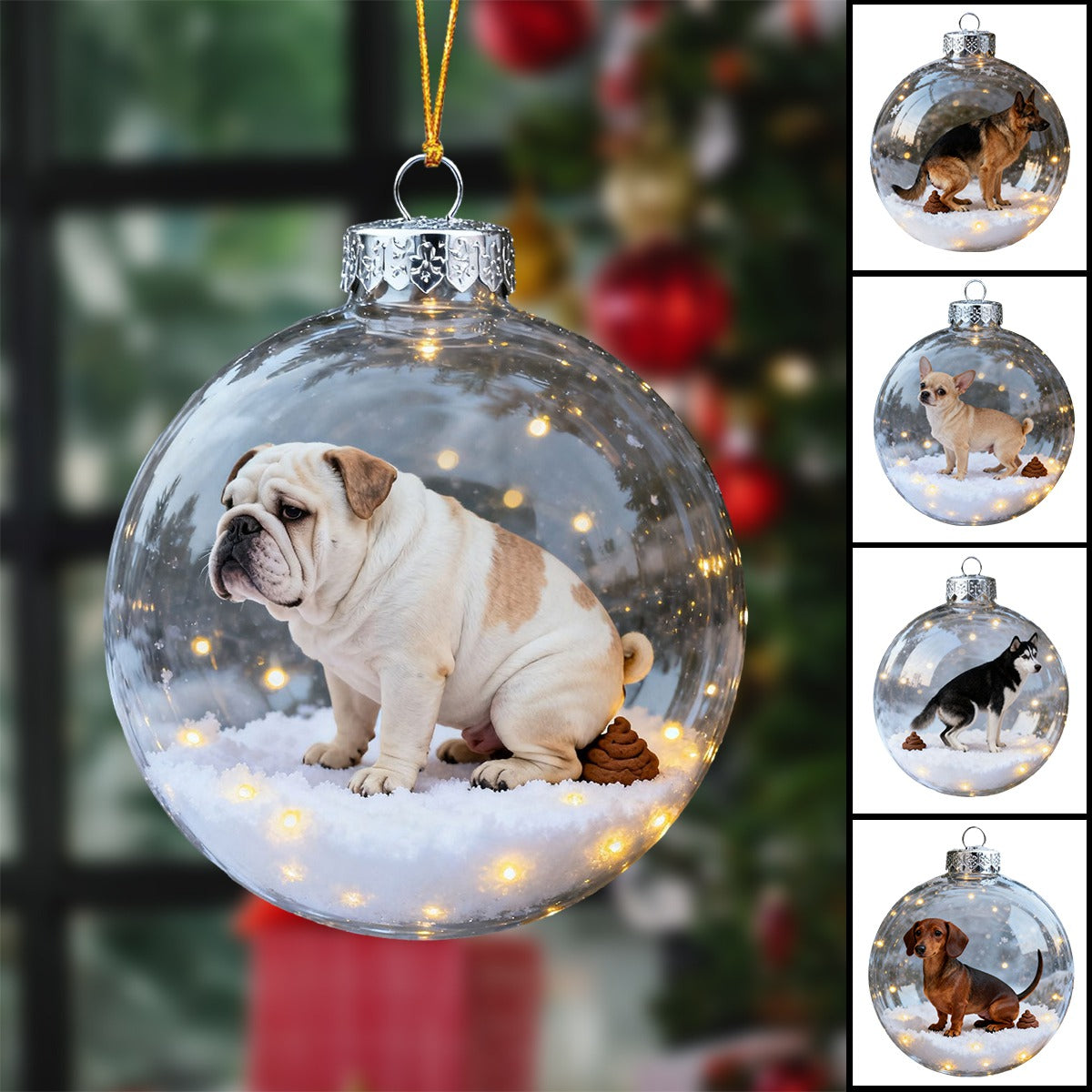 Funny Dog Poop Christmas Ornament Set
