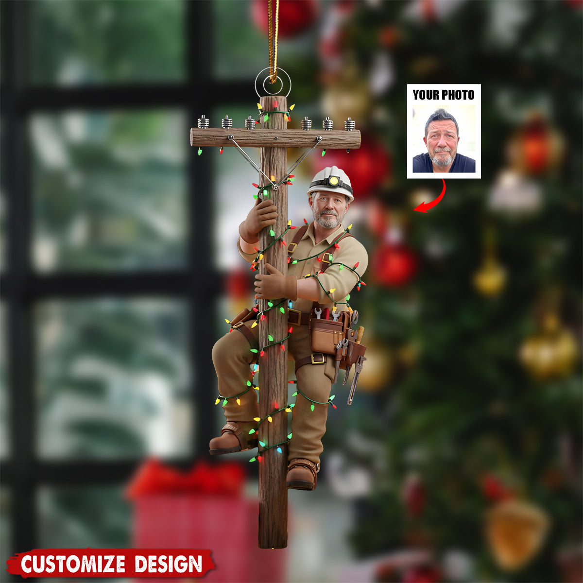 Keeping the Lights On - Personalized Lineman Ornament