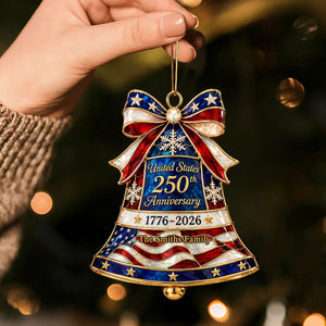 Personalized 250th Anniversary Acrylic Ornament, Christmas Patriotic Keepsake
