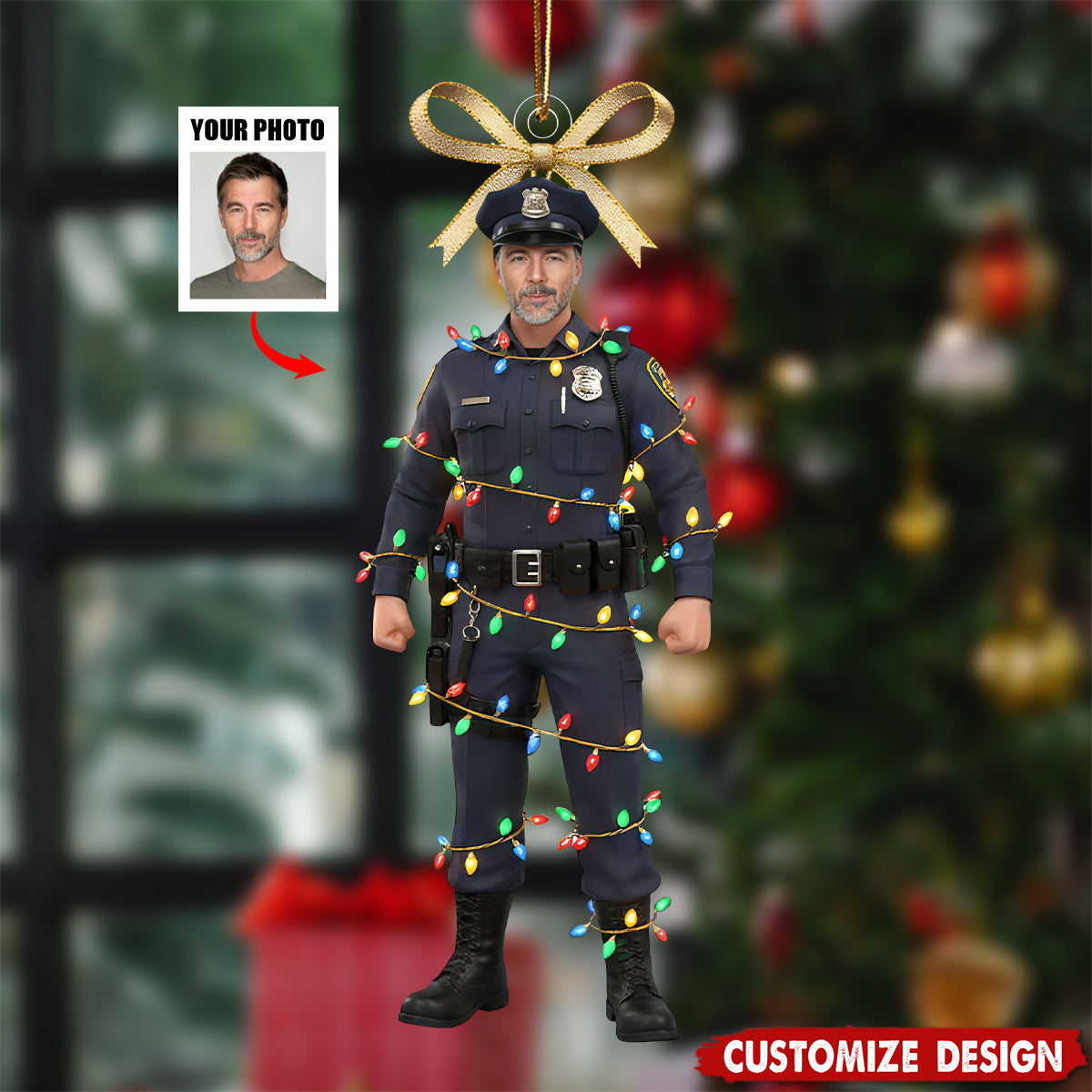 The Holiday's Protecter - Personalized Police Officer Ornament