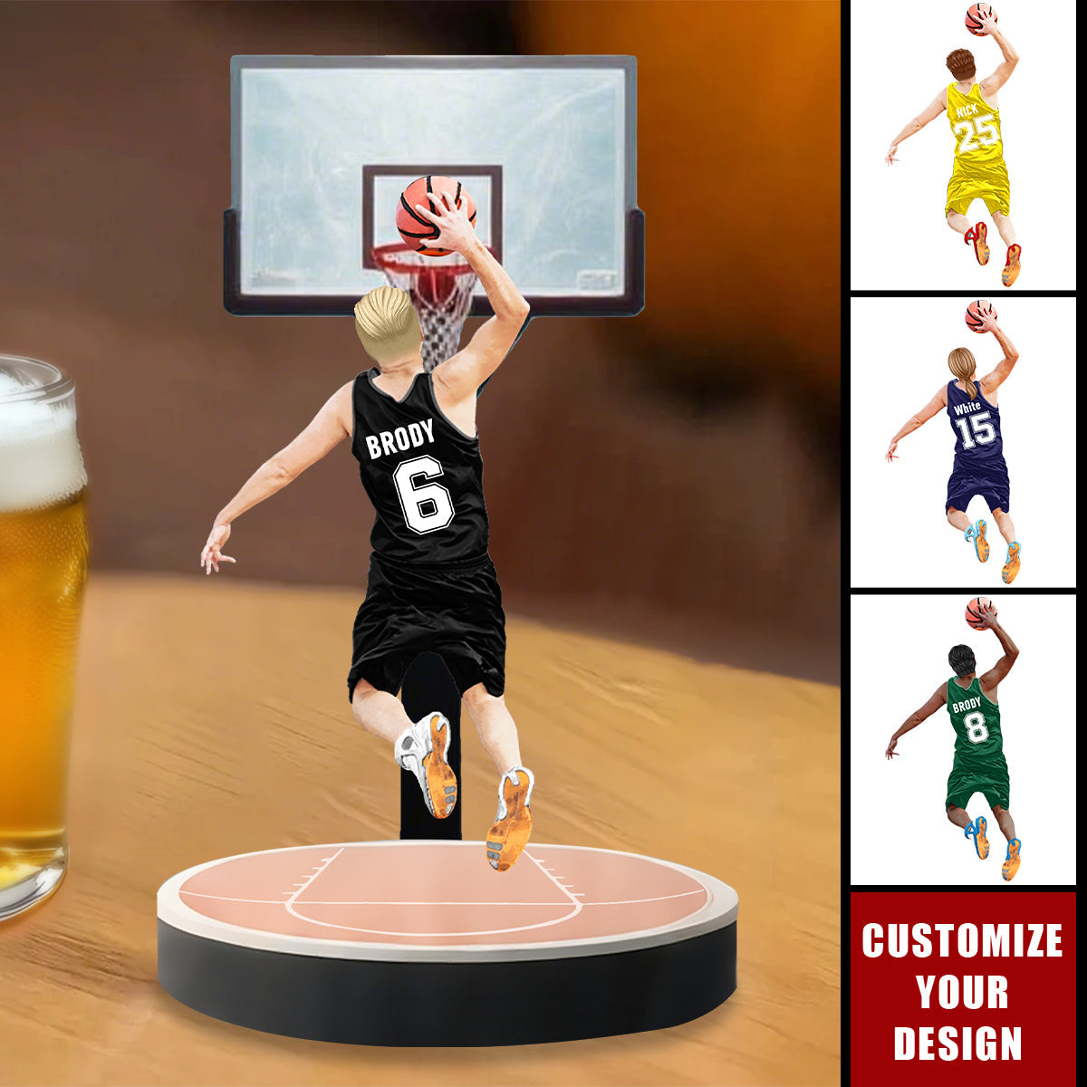 Personalized Basketball Player Jumping Dunking Acrylic Plaque - Gift For Basketball Lovers