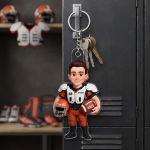 2D Effect Proud American Football Player - Personalized Acrylic  Ornament - Gift For Football Lovers, Grandson, Son, Husband