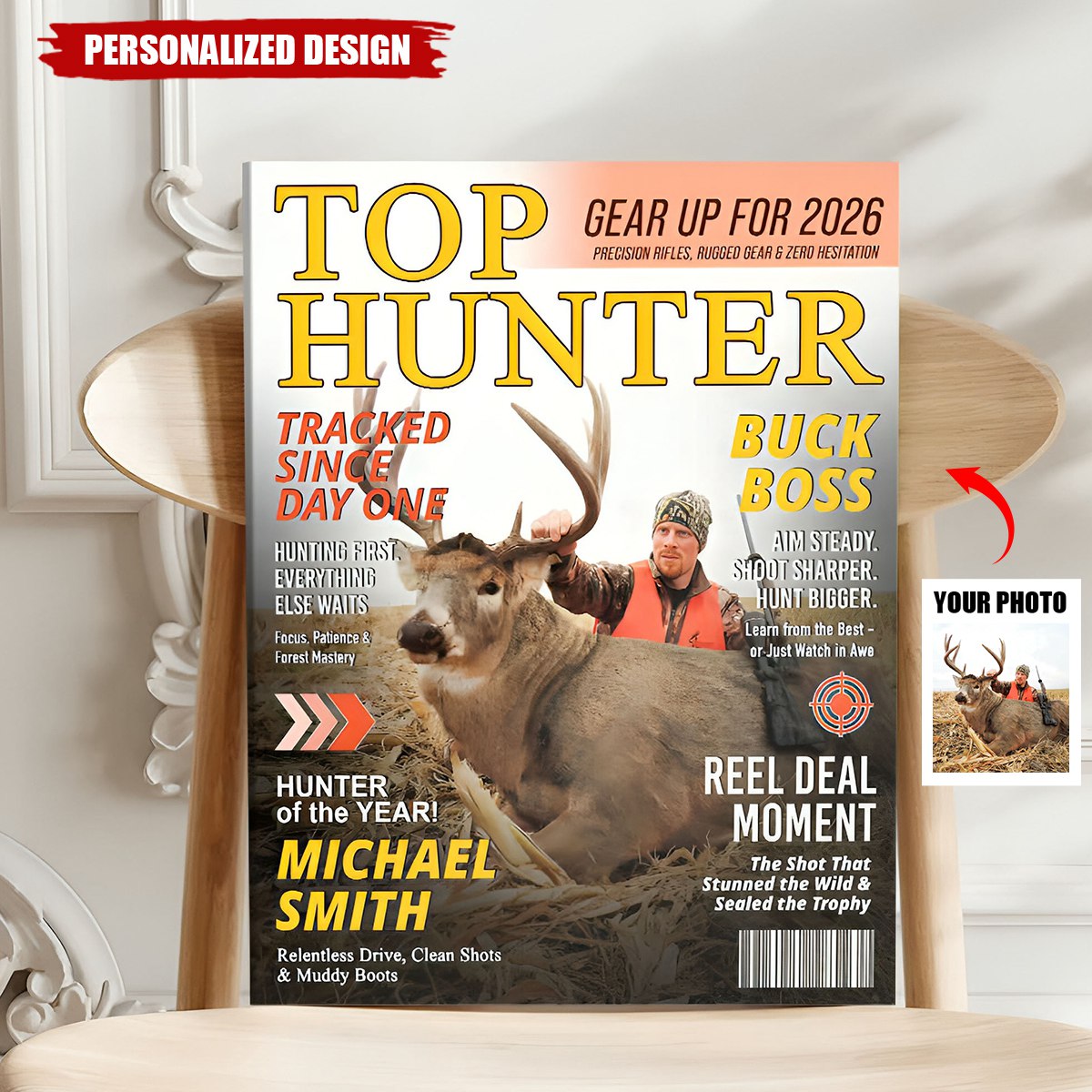Custom Hunting Magazine Cover Poster, Gift For Hunting Player