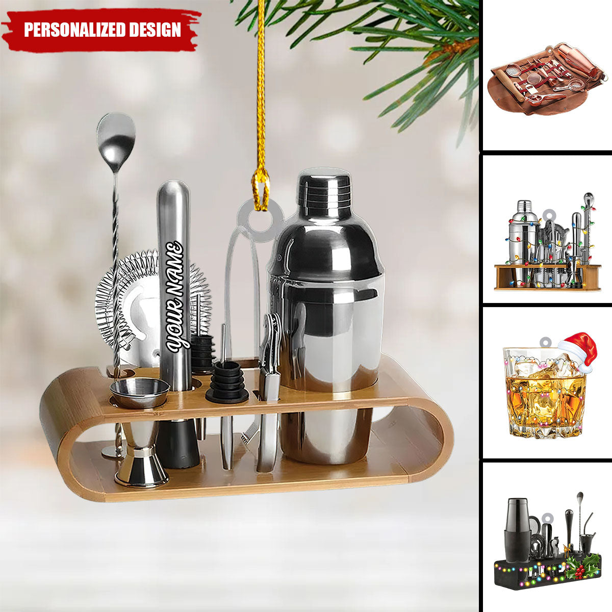 2024 New Release Personalized Alcohol Drink Shaker Ornament