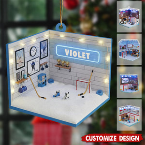 Personalized Hockey Ornament,  Hockey Player Christmas Keepsake, Hockey Sport Gifts, Hockey Ornament