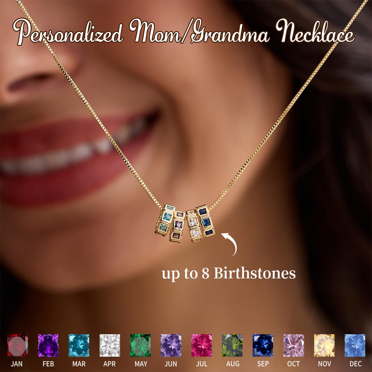 Personalized Circle Birthstone Necklace-Mother's Day Gift