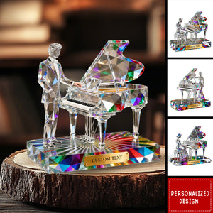 Personalized Stained Glass Piano Acrylic Plaque
