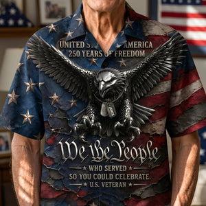 Bold Eagle Veteran Hawaiian Shirt, Personalized Gifts For Veterans