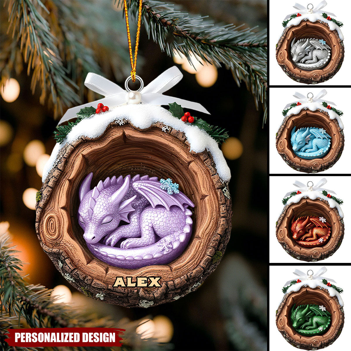 Personalized Baby Dragon Acrylic Christmas Ornament