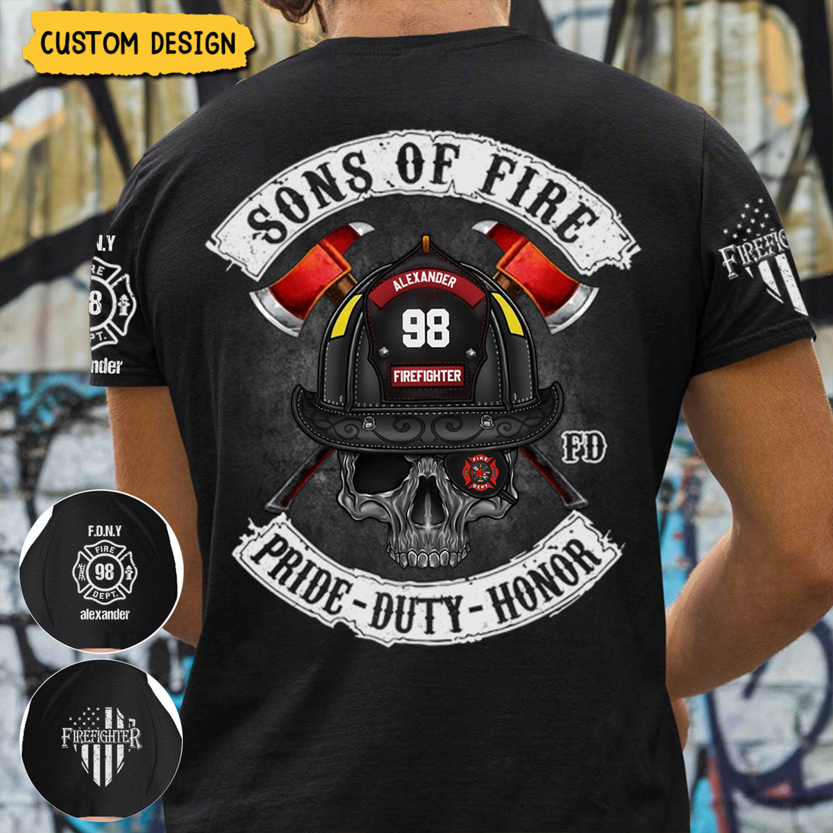 Sons of Fire Pride Duty Honor Personalized Shirt, Gift For Fireman