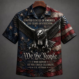 Bold Eagle Veteran Hawaiian Shirt, Personalized Gifts For Veterans