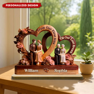 From Our First Kiss Till Our Last Breath-Personalized Wooden Plaque