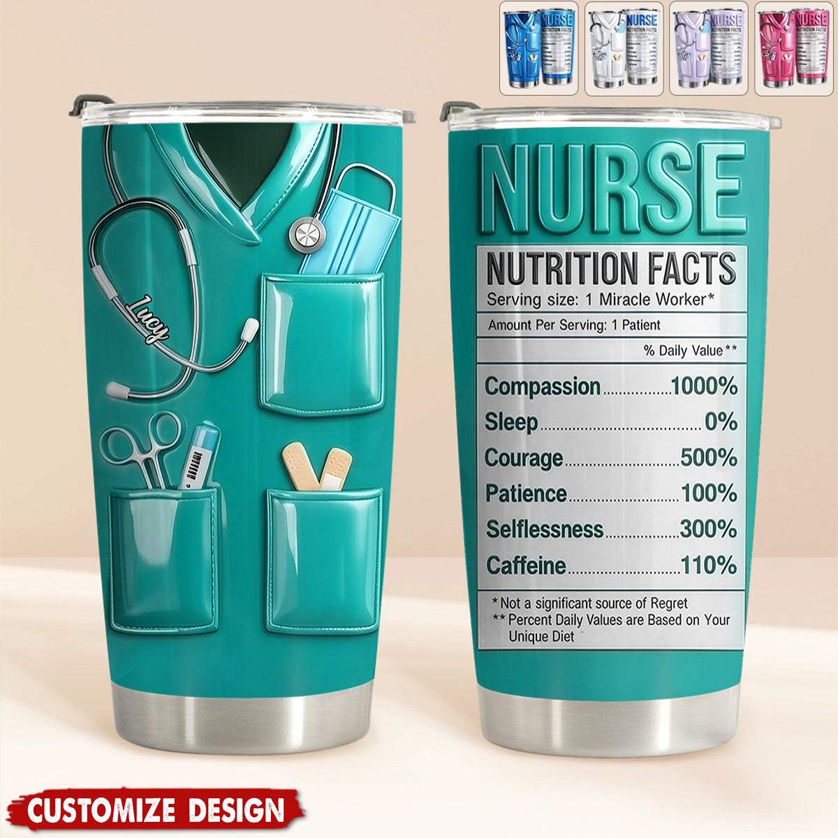 Nurse Nutritional Facts - Personalized Nurse Tumbler