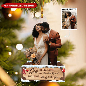 Personalized Photo Couple Acrylic Christmas Ornament-Gifts For Couple