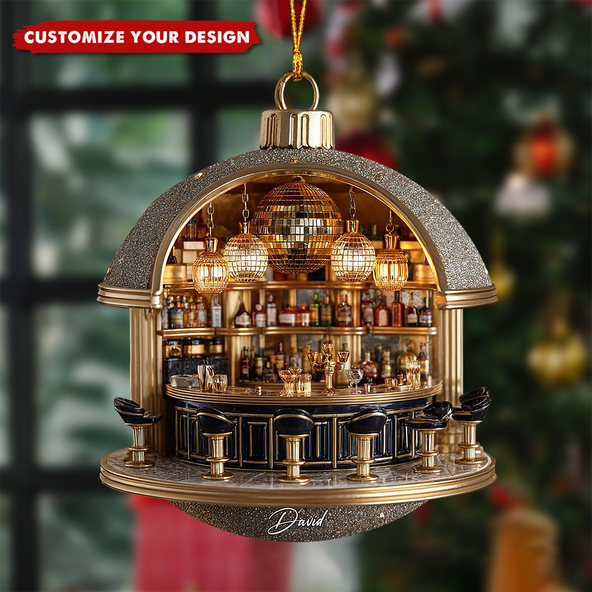 Personalized Exquisite Bar Ornament - Detailed Mini Speakeasy Scene