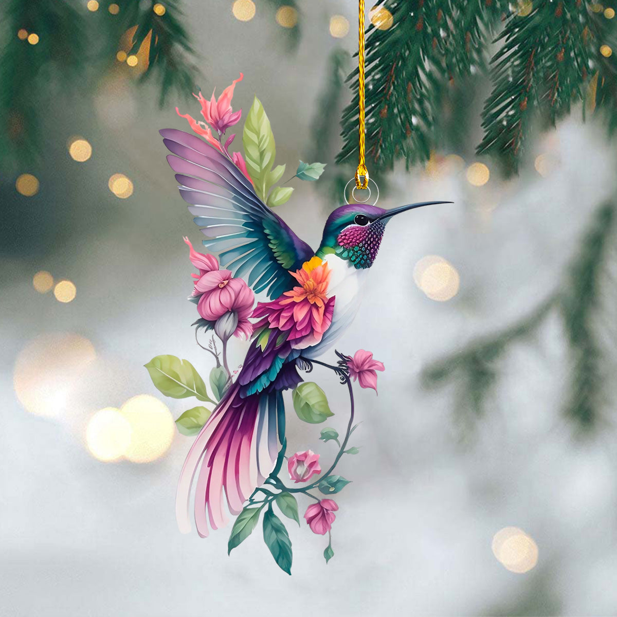 Colorful Hummingbird Christmas Ornament, Gift For Bird Lovers-2024 New Release