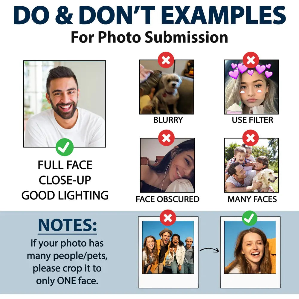 Custom Photo Funny Family Kid/Pet Face - Personalized Zippered Canvas Bag