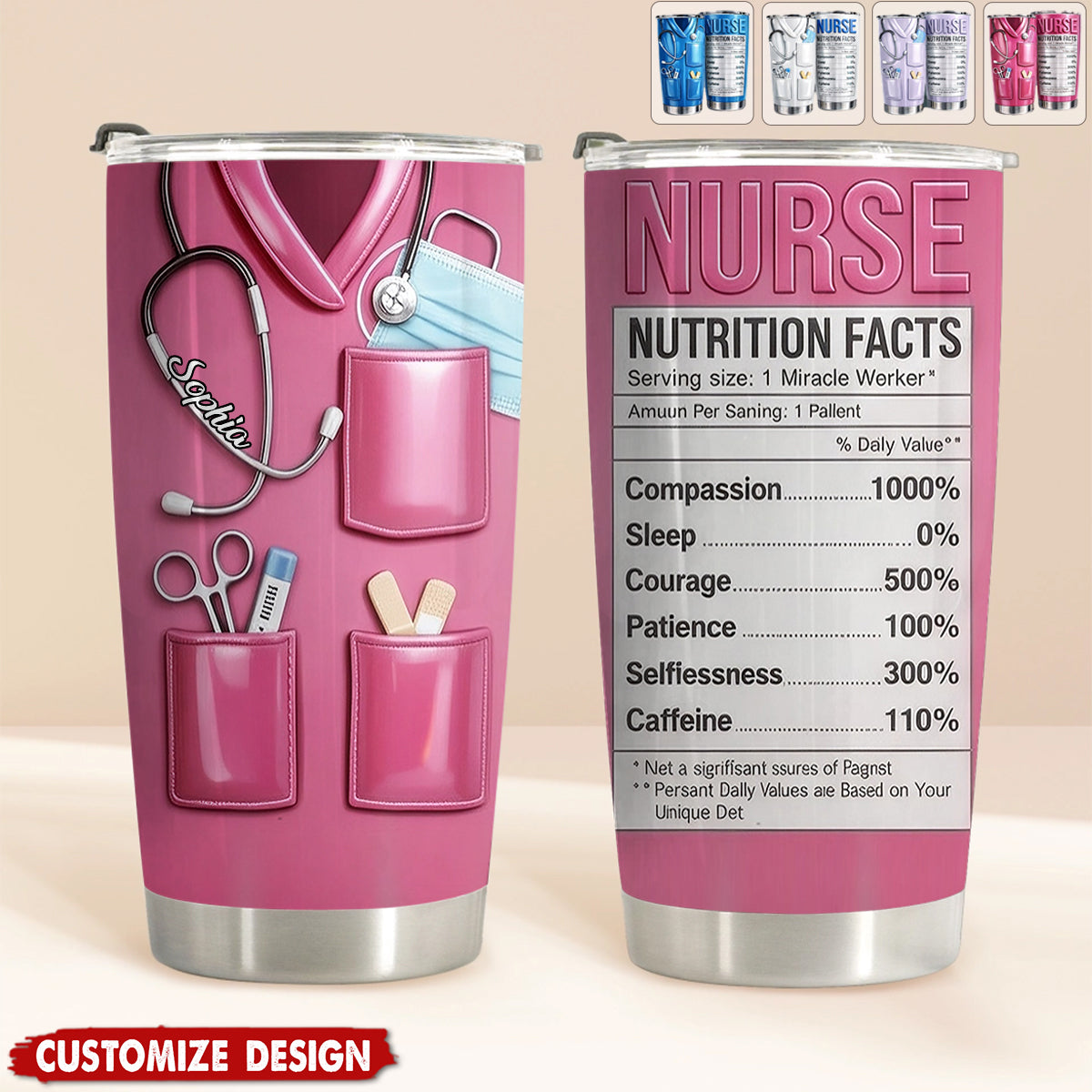 Nurse Nutritional Facts - Personalized Nurse Tumbler