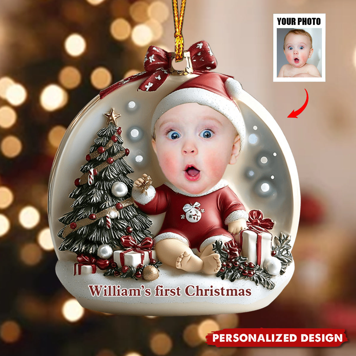 Baby's First Christmas - Personalized Newborn Acrylic Ornament