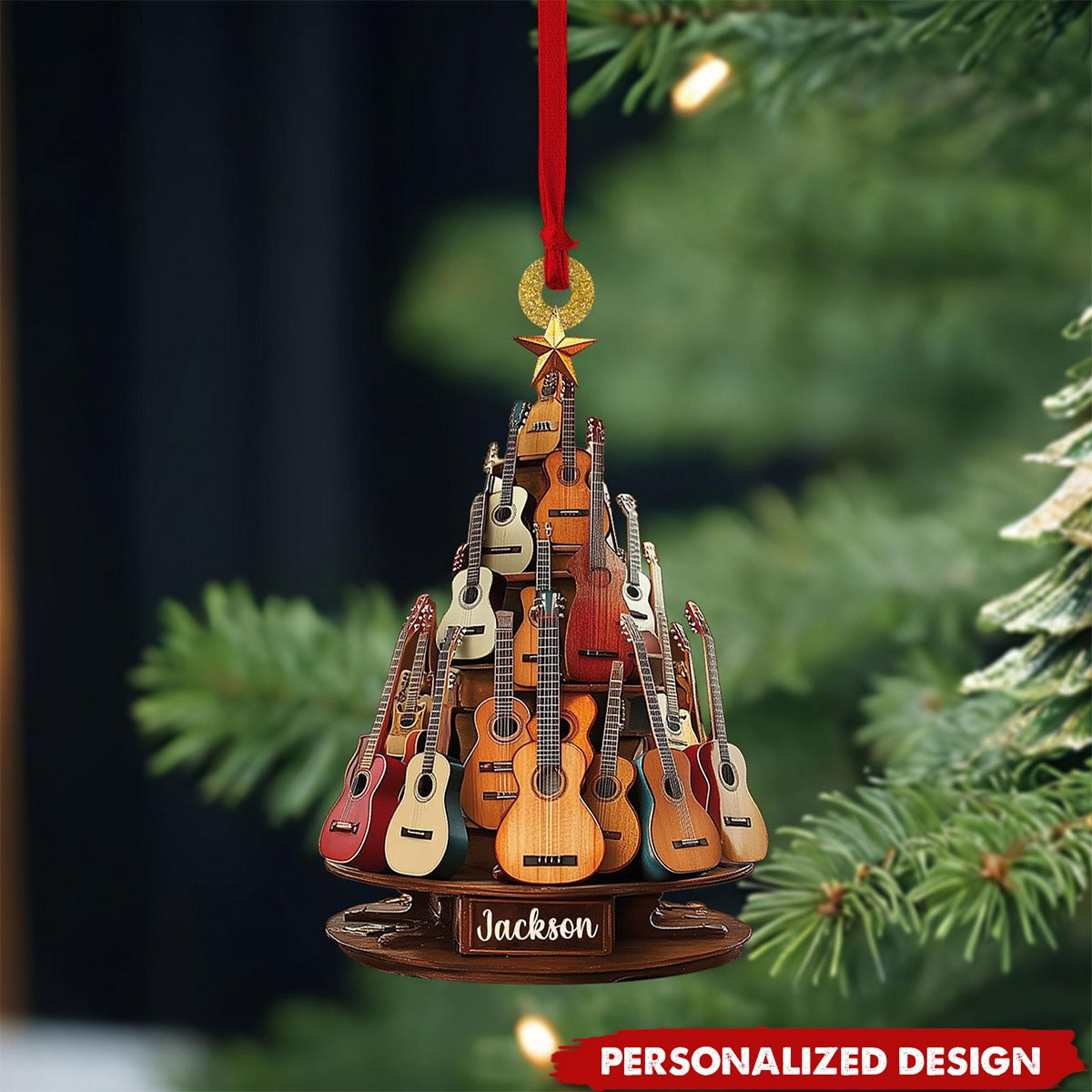 Personalized Classic Guitar Ornament-Gift for Music Lovers, Guitar Players-New Release