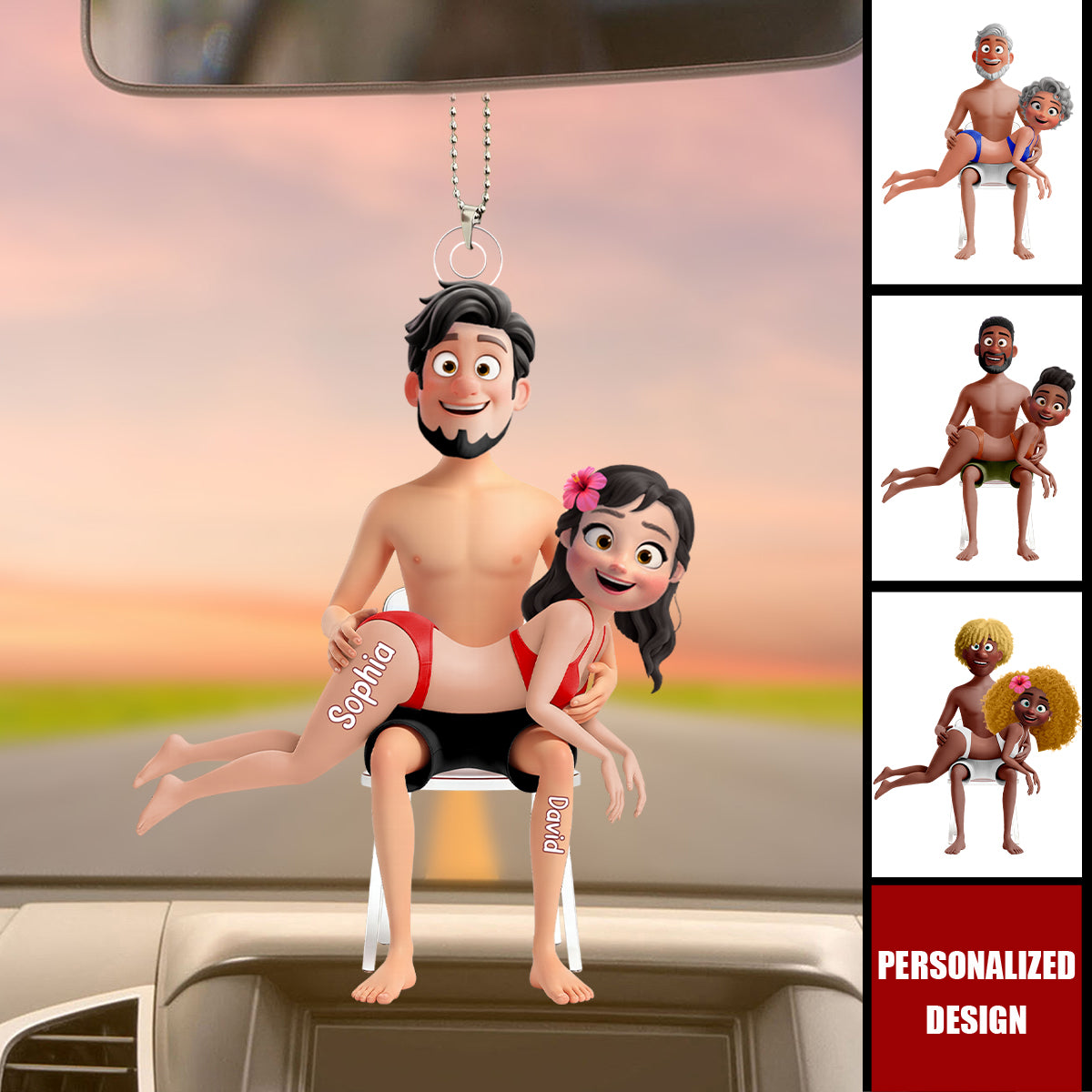 Personalized Naughty Couple Car Ornament Gifts For Couple