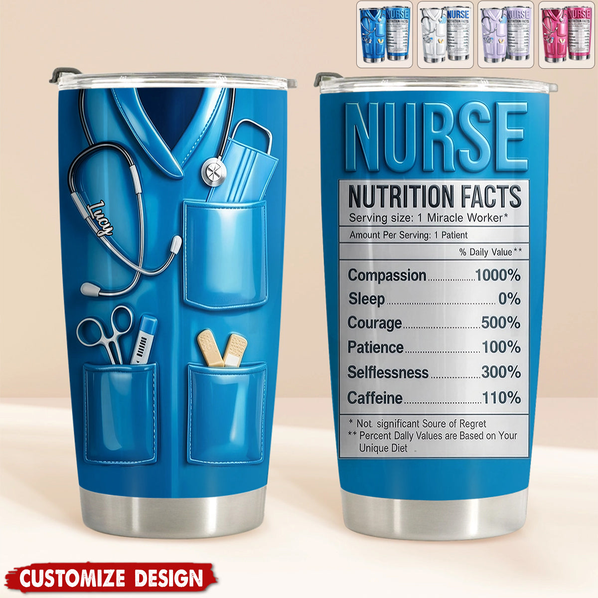 Nurse Nutritional Facts - Personalized Nurse Tumbler