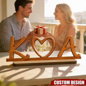 Couple Initials Heart-Personalized Wooden Plaque-Valentine's Day Gift
