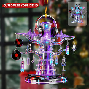 Personalized DJ Tower Christmas Ornament