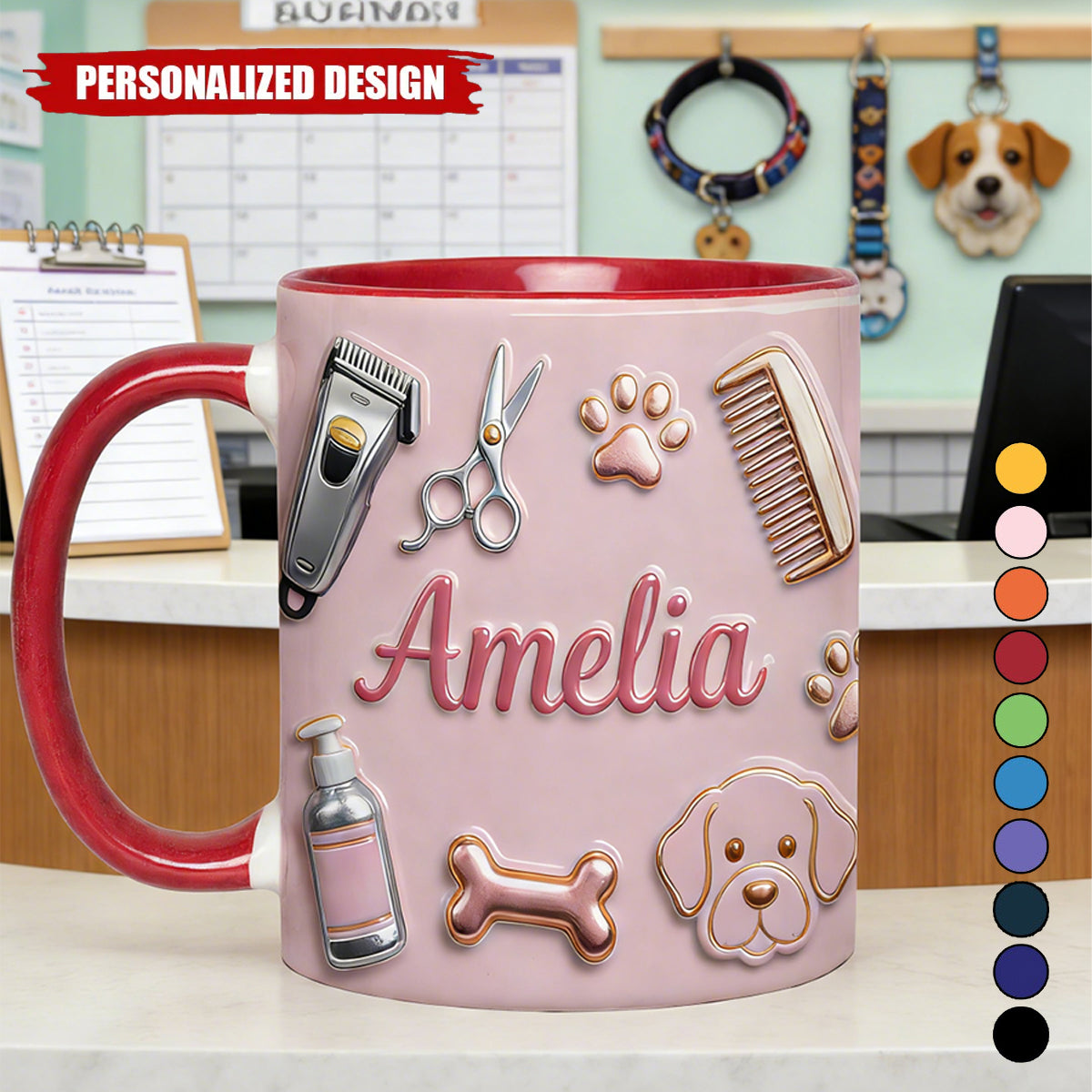 Dog Groomer - Personalized Dog Groomer Accent Mug