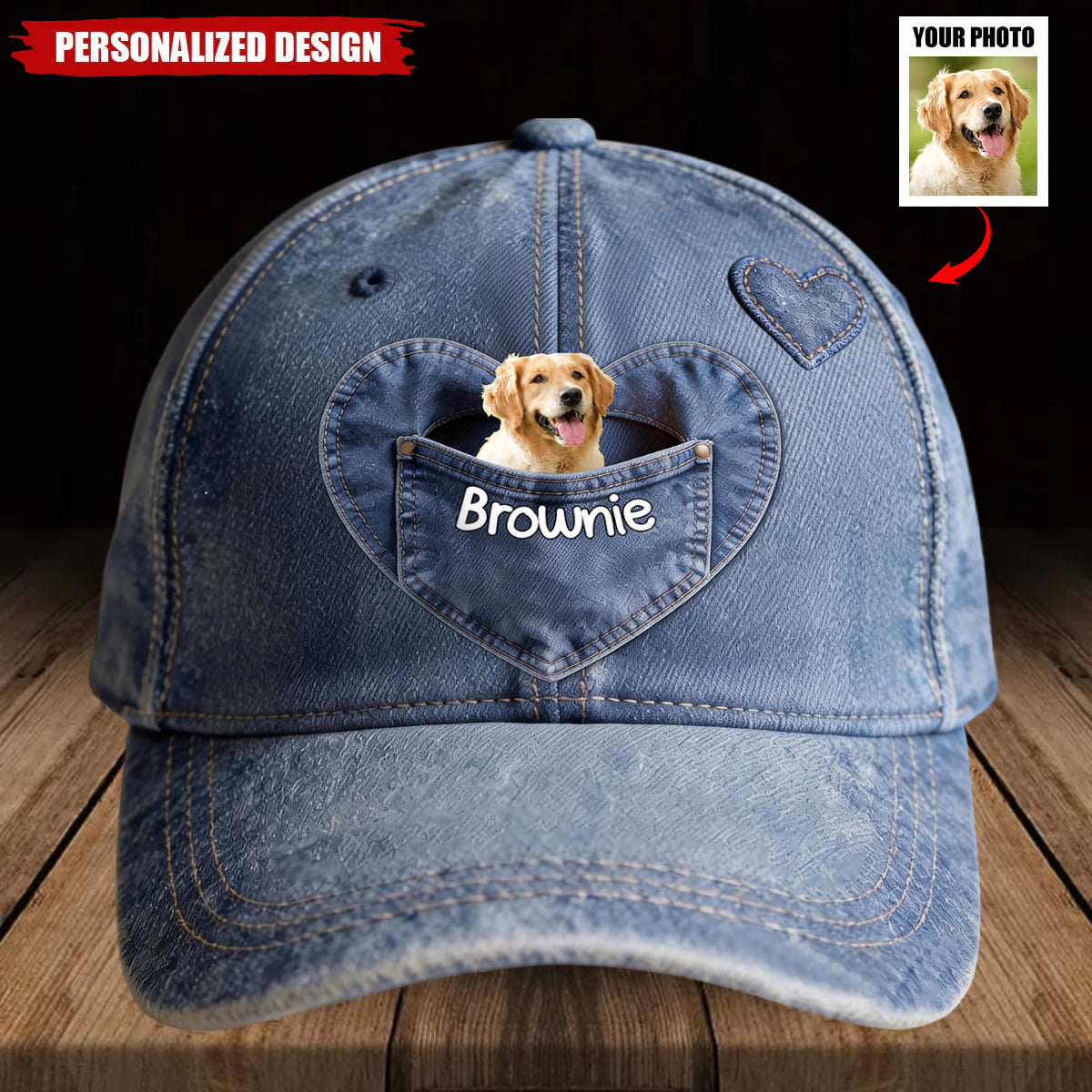 Personalized Upload Photo Dog Cap-Gift For Dog Lover