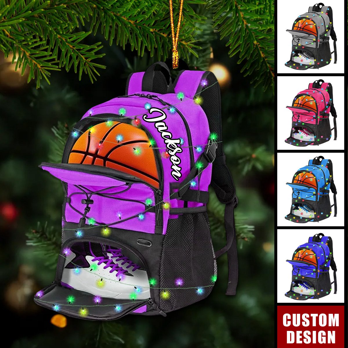 Personalized Basketball Bag Christmas Ornament, Gift For Basketball Players - 2024 New Release