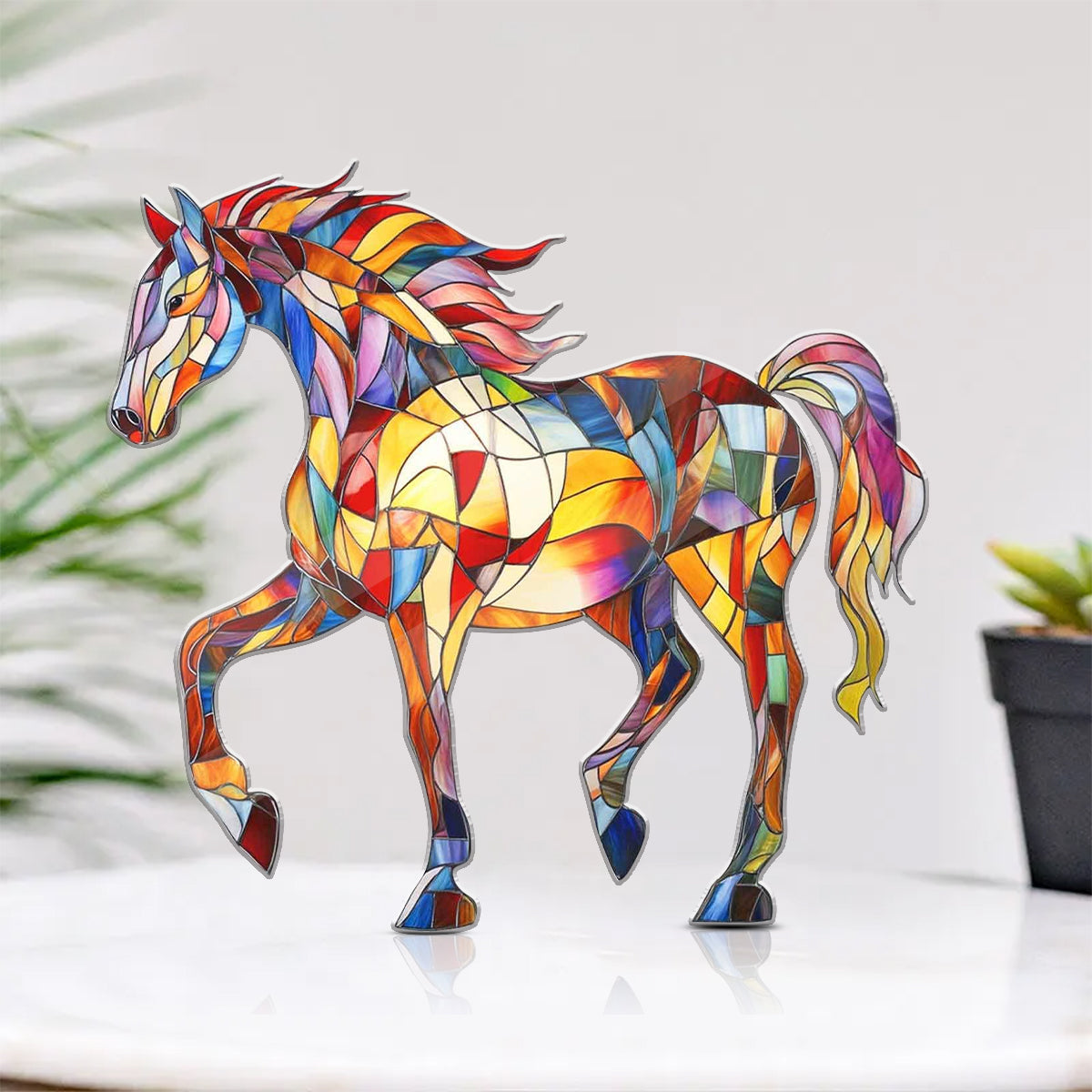 Colorful Horse Acrylic Plaque - Gift For Horse Lovers